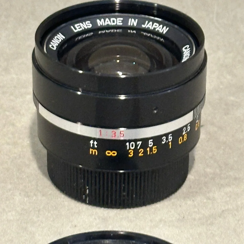 Canon EX 35mm f3.5 Wide Angle Lens with W-50 Hood for EX EE EX Auto SLR Japan